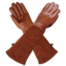 Leather Gardening Gloves with Extended Cuff