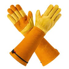 Touchscreen Leather Gardening Gloves with Extended Forearm Protectio