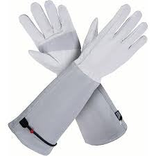 Touchscreen Leather Gardening Gloves with Extended Forearm Protectio
