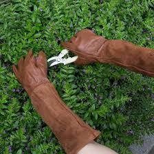 Leather Gardening Gloves with Extended Cuff