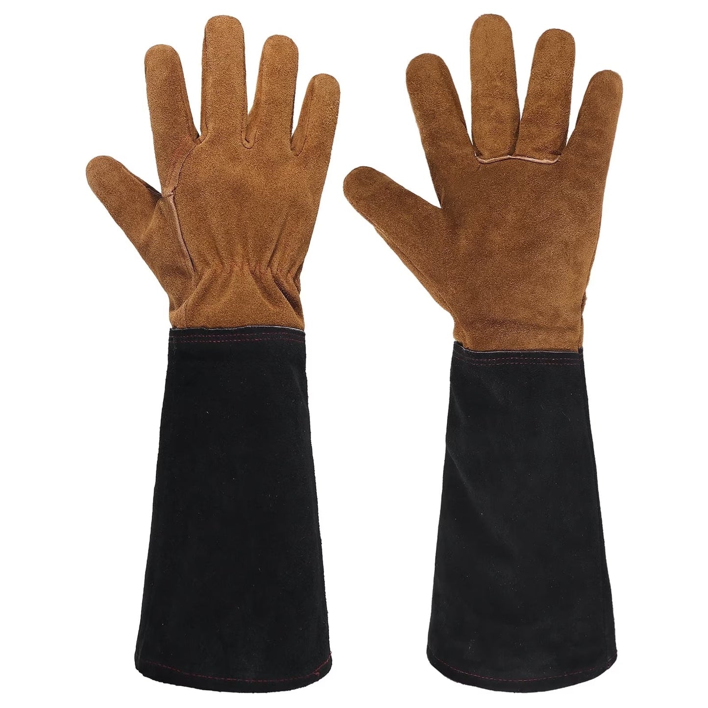 Heavy Duty Leather Gardening Gloves with Long Sleeve Cuff