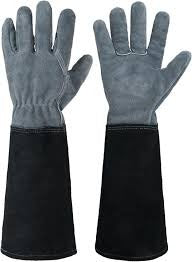 Heavy Duty Leather Gardening Gloves with Long Sleeve Cuff